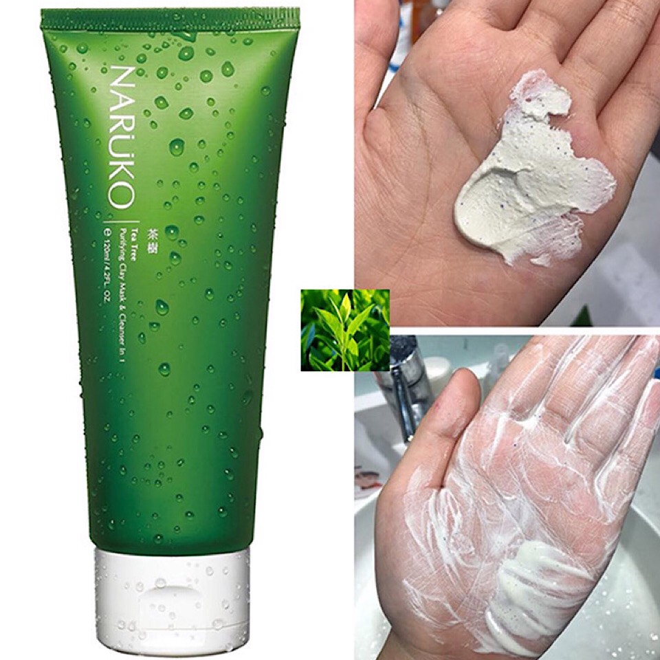  MẶT NẠ KIÊM SỮA RỬA MẶT TRÀM TRÀ NARUKO TEA TREE PURIFYING CLAY MASK & CCLEANSER IN 1